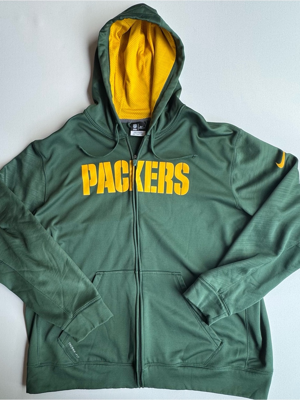 Nike Green Bay Packers Full-Zip Hoodie Therma-Fit
